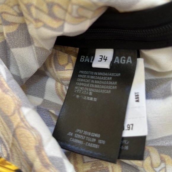 BALENCIAGA Size 34 / XS pleated printed asymmetrical crepe midi skirt - Picture 10 of 15